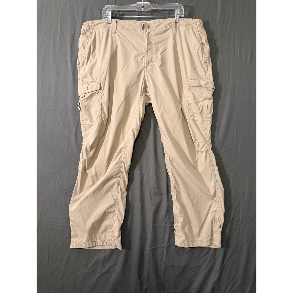 LL Bean Cresta Hiking Pants Mens XXL 30 Khaki Tan Cargo Stretch Nylon 516924